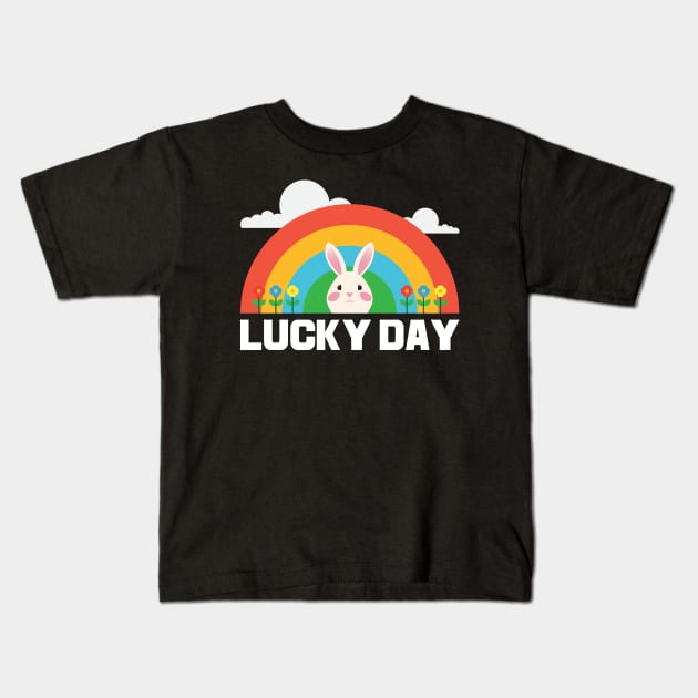Funny Lucky Bunny Kids T-Shirt by Wahyuwm48